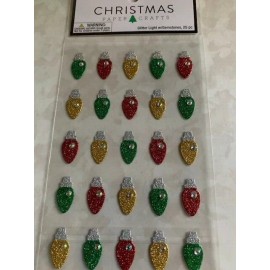 RECOLLECTIONS CHRISTMAS PAPER CRAFTS CHRISTMAS GLITTER LIGHTS W/GEMSTONES 25PCS XMAS LIGHTS