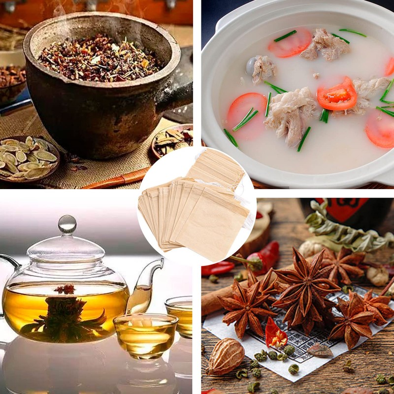 100 Pcs Tea Bags for Loose Tea, Disposable Tea Bags