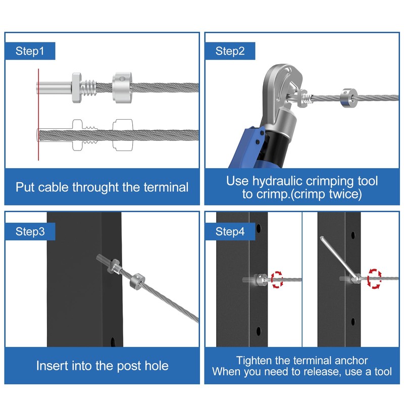 CKE 20 Pack Cable Railing Terminal Anchor, Upgrade T316 Stainless