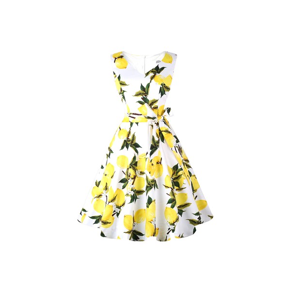 Dressever Women's 50s 60s Vintage Sleeveless Cocktail Party Dress with