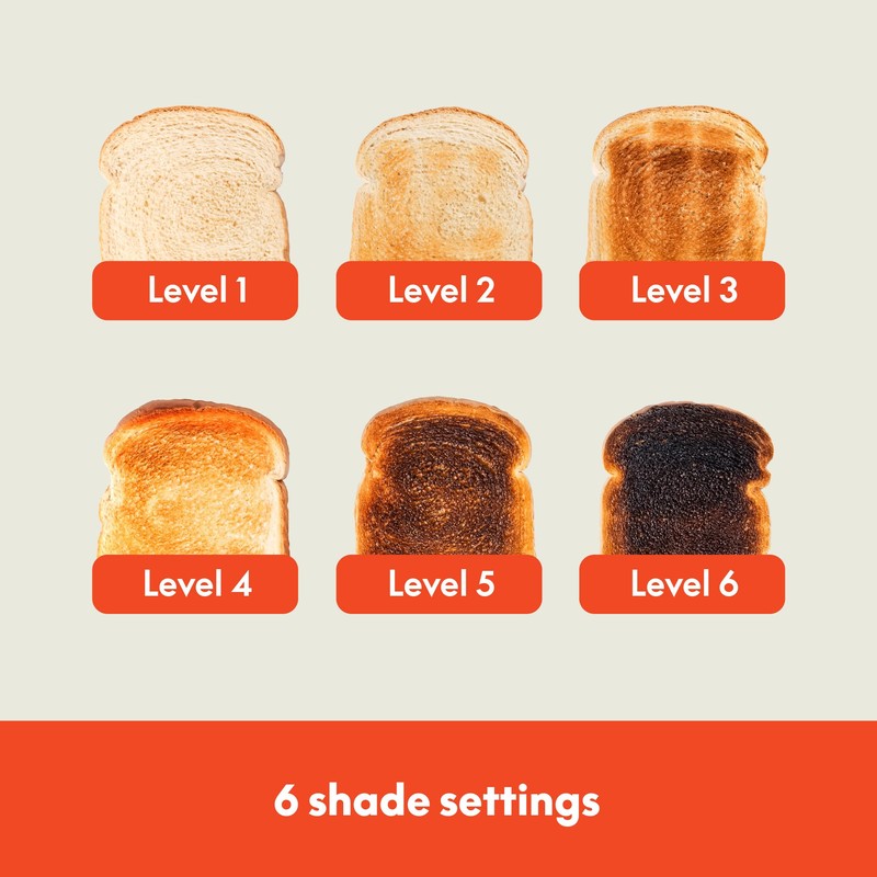 bella 2 Slice Toaster, 6 Setting Shade Control w Reheat,