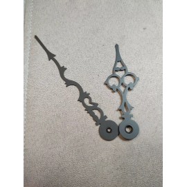 Hermle New Serpentine Black Metal Clock Hands With Brass Hour/Minute Bushings Hermle