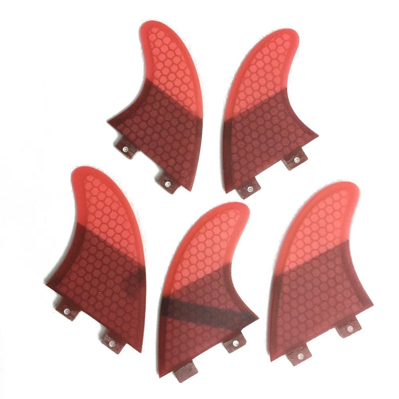 UPSURF Surfboard Fins Double Tabs K2.1 Size, 5 Fins, Set