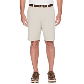 Callaway Men's Performance Flat Front Short with Active Flex Waistband, Silver Lining, 33W x 9 inch Inseam