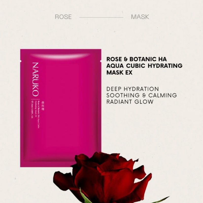 NARUKO Rose & BOTANIC HA Aqua Cubic Hydrating Mask EX