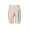 Paul Fredrick Men's Linen Pleated Shorts, Size 38 Ivory
