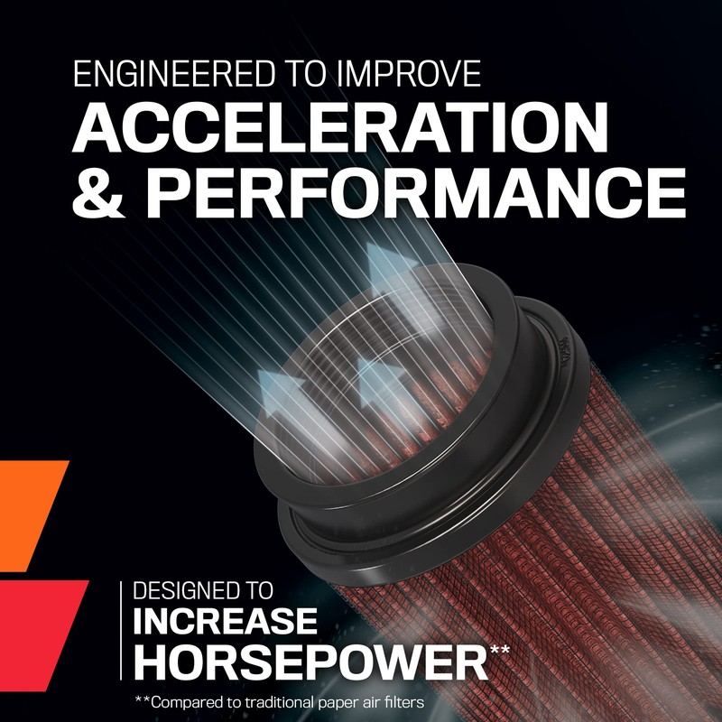 K&N High-Flow Original Lifetime Universal Clamp-On Air Filter: High Performance,
