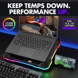 Tilted Nation Almohadilla de refrigeración para laptop para juegos con concentrador USB, aumenta el rendimiento, mantente cómodo - Soporte enfriador p
