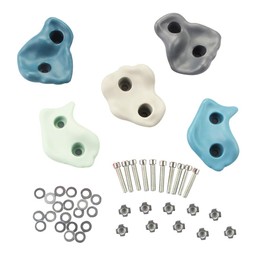 IFOYO Rock Climbing Holds, 5 Pack Large Climbing Rocks for Indoor Outdoor Playground Set for Kids over 4 Years Support 132lbs/60kg, Dark Color