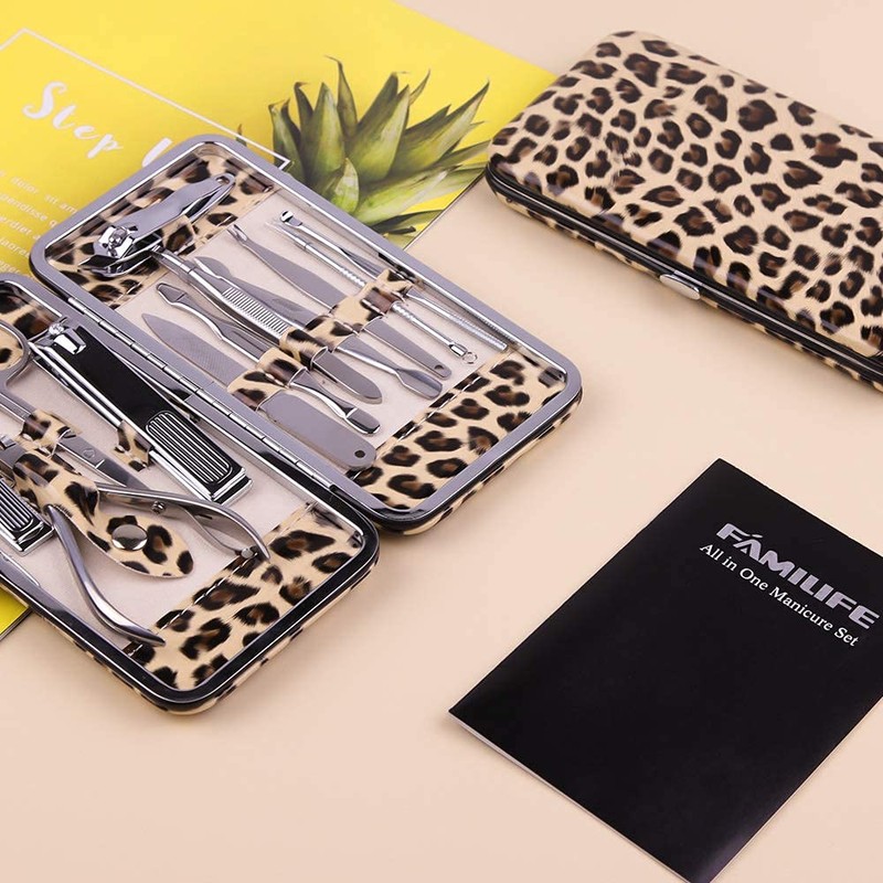 Manicure Kit, FAMILIFE 12pcs Nail Clippers Set Stainless Steel Multipurpose