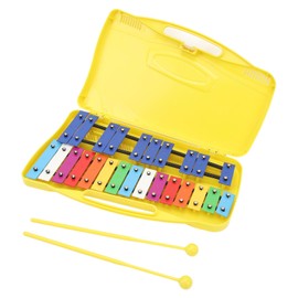 Xylophone 25 Notes Children Colorful Xylophone, Sturdy Aluminum Keys Xylophone with Yellow Box 15.4x9.1x1.6in Small Professional Musical Xylophone for kid Percussion Instrument