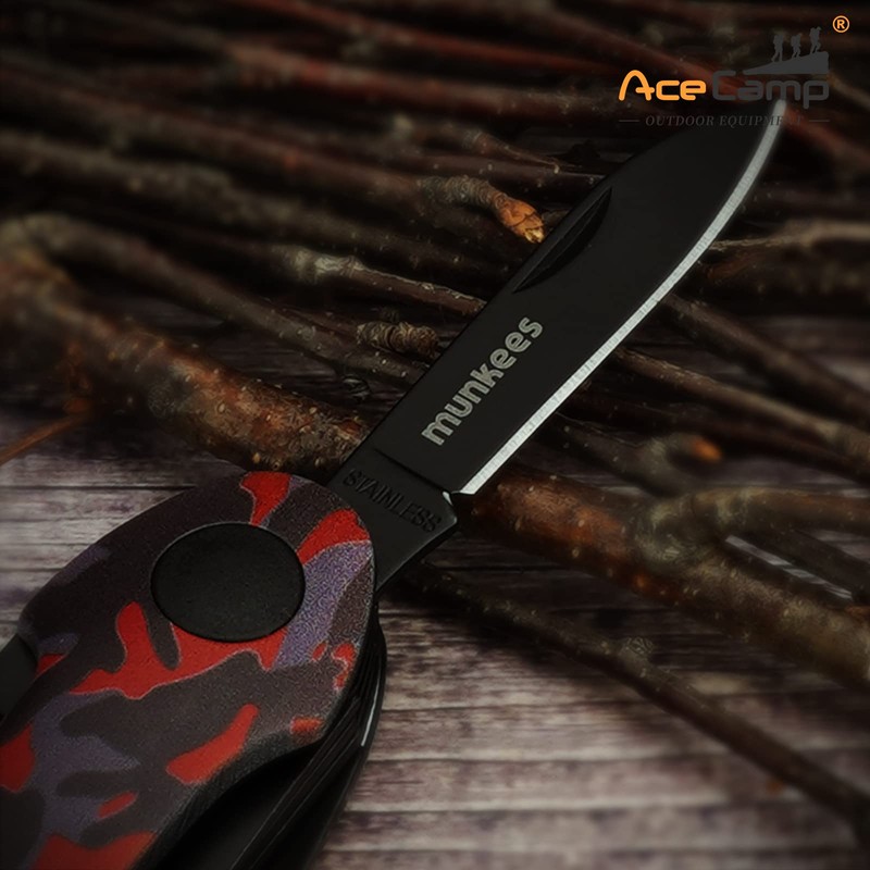 munkees 14-IN-1 Multi-functional Tool, Portable, Foldable, Blade, Versatile Tool, For