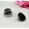 50pcs empty 10g black round small plastic cosmetic jar pot