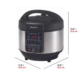 Starfrit Electric Pressure Cooker - 8L Capacity - Steam Tray, Measuring Cup & Spatula - 11 Preset Cooking Functions