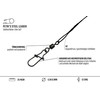 PetrisCatch Set of 10 Steel Leaders with Carabiner for Pike,