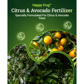 FoxFarm Happy Frog Citrus and Avocado Fertilizer- OMRI Listed Citrus Fertilizer, Slow-Release Nitrogen, Calcium & Sulfur for Citrus & Avocado Trees - 4 lb