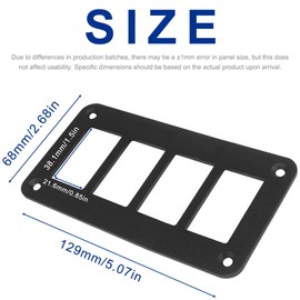 DAOKAI Rocker Switch Panel 4 Way Panel Housing Holder,4 Gang Black Waterproof Anodized Aluminium Switch Shell Bracket with Screws for Car Boat Truck RV(2pcs)