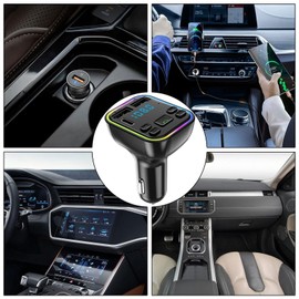 Automotive MP3 Player,Wireless FM Transmitter with 3 Ports - Auto Stereo Adapter, Automotive Audio Receiver for Charging Smartphones