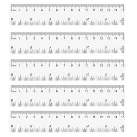 10Pcs 15cm Clear Plastic Rulers - 6 Inch Shatterproof, Transparent Straight Ruler Measuring Ruler Tool (10)
