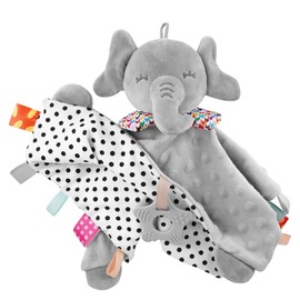 baby comforter Blanket for Newborn | Soft Cotton Elephant Security Taggies Teether Toy | Soothing Newborn Baby Gifts | Newborn Gifts for Baby Girl Boy, Kids, and Toddlers