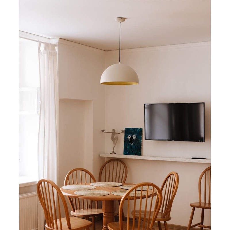 Alppihym Pack of 2 Metal White Canopy Light Pendant Ceiling