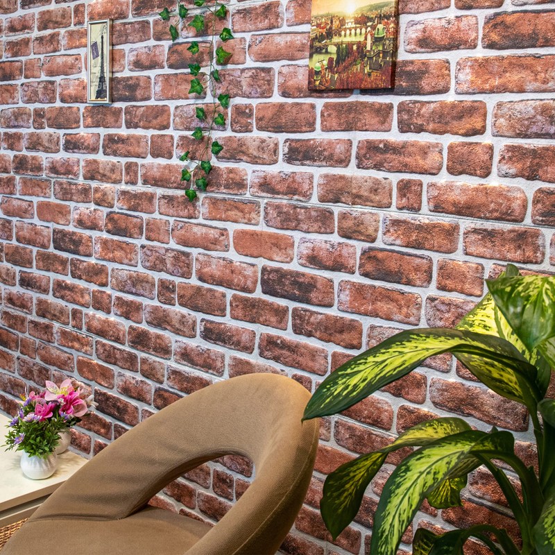 Dundee Deco 3D Wall Panels Brick Effect - Cladding, Mahogany