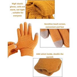 BSLVWG Women's Winter Touchscreen Gloves Warm Knit Gloves Thermal Gloves Suit for Running Driving Cycling Working Hiking Skiing (navy)