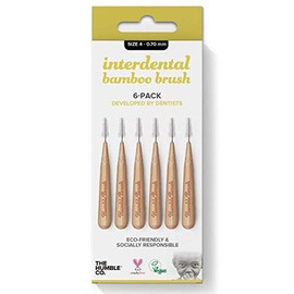 Humble Interdental Brush Bamboo Interdental Brushes Size 4-0.70 mm Yellow Pack of 4 (4 x 6 Pieces)
