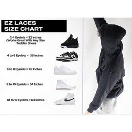 ChromaCast Unisex's Ez Elastic Laces Shoelaces, Black, 45 inches