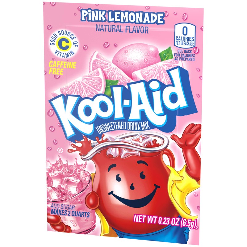 Kool-Aid Unsweetened Caffiene Free Pink Lemonade Zero Calories Powdered Drink