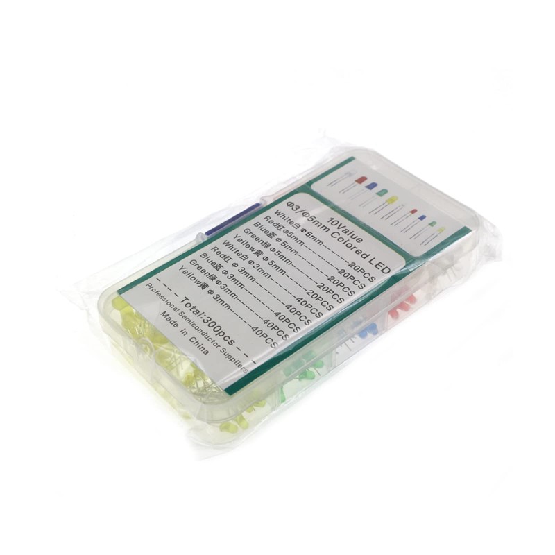 300Pcs 3mm 5mm LED Diodes Emitting White Yellow Red Green