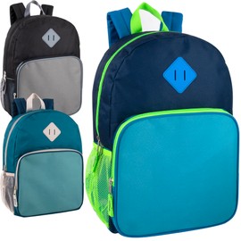 Trail maker Wholesale Two Tone Backpacks in Bulk 24 Pack for College, Homeless Adults Nonprofit, with Padded Straps