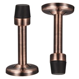 TA-VIGOR 2pcs 78mm Height Door Stopper Wall Mounted with Screws, Zinc Alloy Door Stop with Dampening Rubber Bumper for Rooms, Front Doors, Patios, Garages, Offices (Copper Tone)