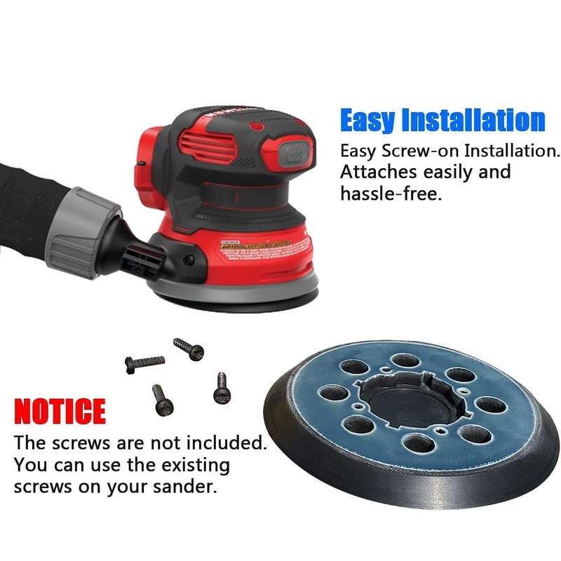 2 Pack 5 Inch 8 Hole Hook and Loop Replacement