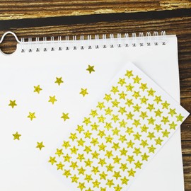 1920 Pieces Gold Star Stickers,20 Sheets Self-Adhesive Golden Stars Mini Teacher Reward Stickers Scrapbook Stars 0.4" Small Gold Foil Star Stickers for Children Reward Chart Craft 1cm