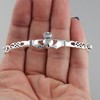Sterling Silver Irish Claddagh Celtic Knot Bangle Bracelet