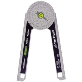 NORTOOLS Miter Saw Protractors Construction Angle Finder Crown Molding Angle Gauge with Vertical/Horizontal Bubble Levels and Measuring Ruler for Carpentry Plumbers Baseboard