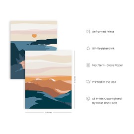 HAUS AND HUES - Impresión artística de pared de naturaleza para paisaje, decoración de montaña de mediados de siglo, decoración de pared geométrica abstracta de naturaleza, decoración de pared de arte de montaña, decoración de pared de aventura