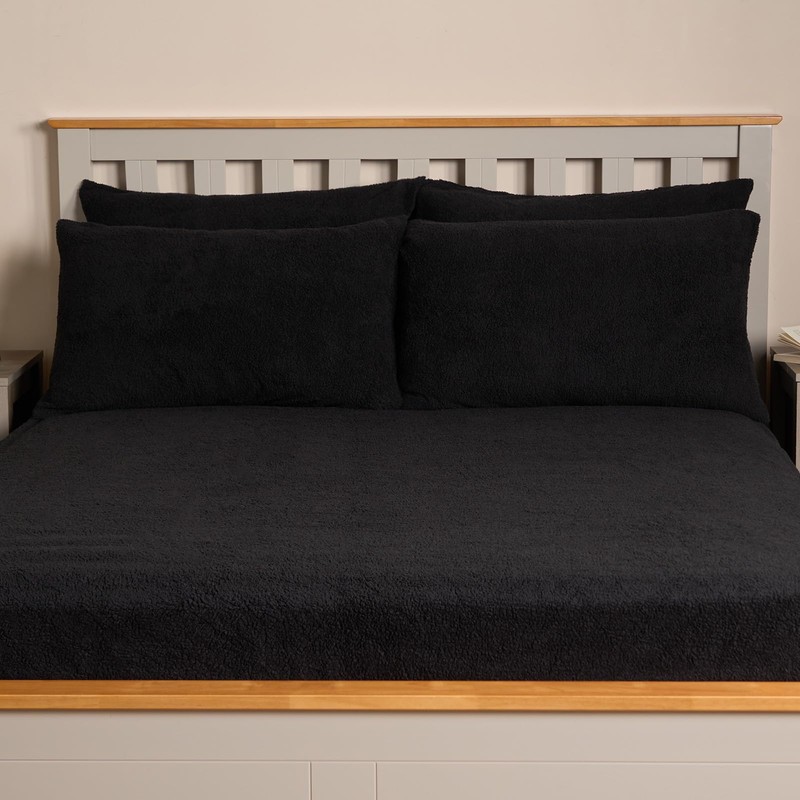 OHS 2 Pack Teddy Bear Fleece Pillowcases, Side Sleeper Winter