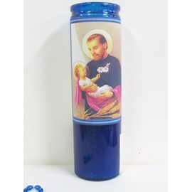 St Cayetano Saint Cajetan The Good Luck Saint Chaplet with One 1 Devotional Prayer Candle Veladora and a Free Blessed Prayer Card