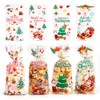 100PCS Christmas Cellophane Bags - Clear Plastic Candy Cookie Treat
