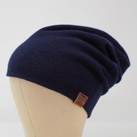 Borges & Scott The Aspen - Double Layer Beanie Hat - 100% Cashmere - Made in Nepal - Navy