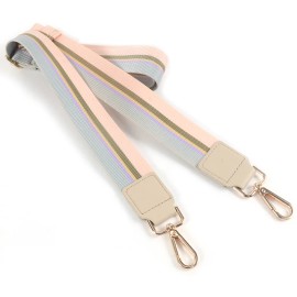 Customized Long Cotton Webbing PU Leather Shoulder Strap Adjustable Single Shoulder Crossbody Bag Accessorycolor: Multicolor