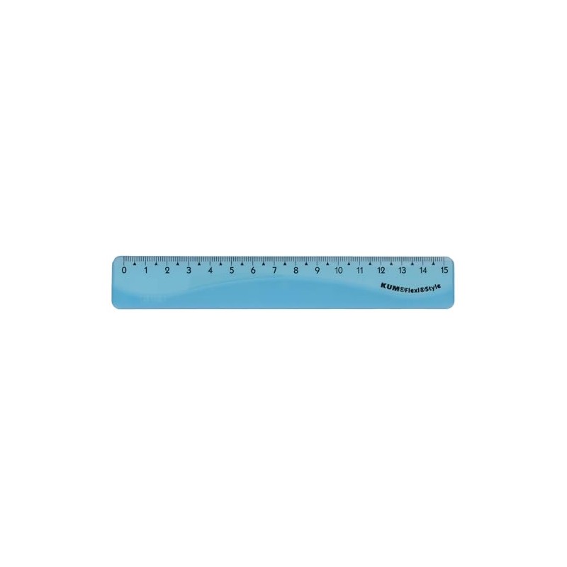 KUM AZ2290116-B Flexi Style Ruler 15 cm Blue Flexible Pack