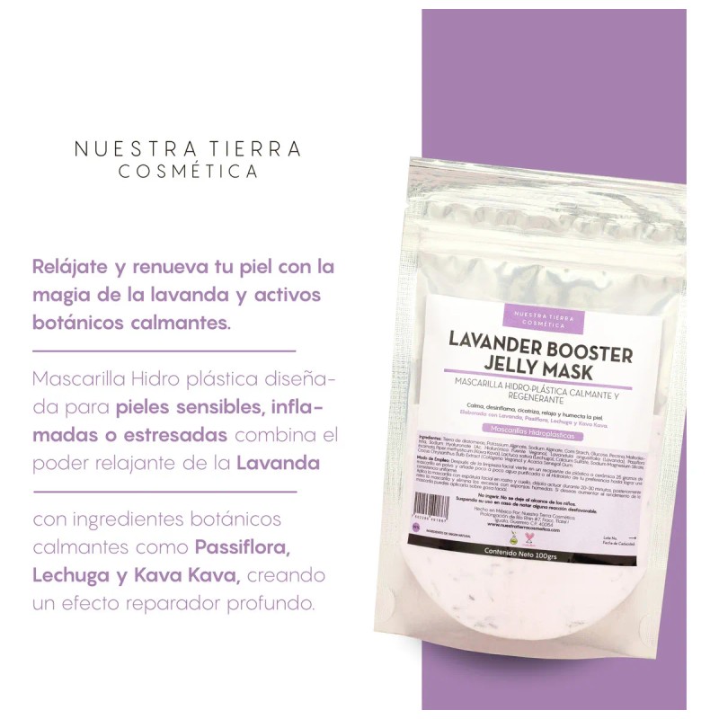 🔥 Mascarilla hidro plástica calmante con lavanda y kava kava