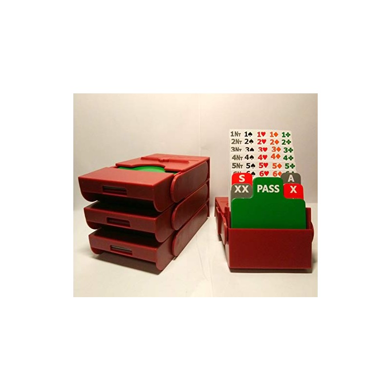 Bid Pal Bridge Bidding Boxes set of 4 (Red)