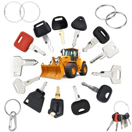18-Piece Construction Machinery Key Set, Ignition Key Set, Tractor, Replacement Ignition Key, Excavator Key, Universal Engine Start Switch, for Bulldozer, Heavy Construction Machinery, Replacement
