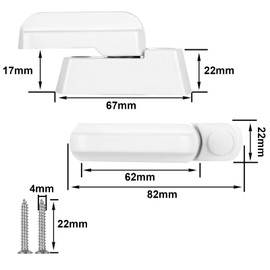 FUZVOL 4 Pieces Sash Jammer,White Zinc Cast Alloy Window Blocker,Extra Additional Home Door Window Security Locks,Anti-Theft Locks Buckle for UPVC PVC Doors Windows