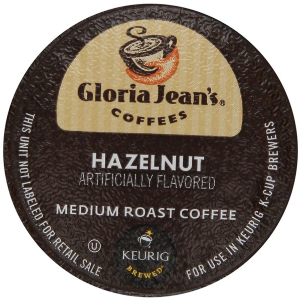 Gloria Jean's Coffees Hazelnut, Single-Serve Keurig K-Cup Pods, Flavored Medium Roast Coffee, 48 Count