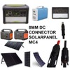 DC Solar Adapter 8mm Brass Connector Splitter Converter Cable for
